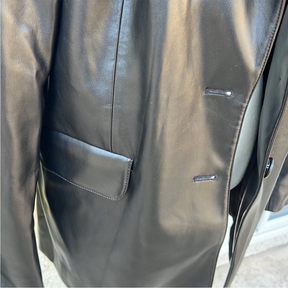 Good American Women's Black Faux Leather Blazer Jacket Size 4 - ( XL ) - Picture 6 of 14